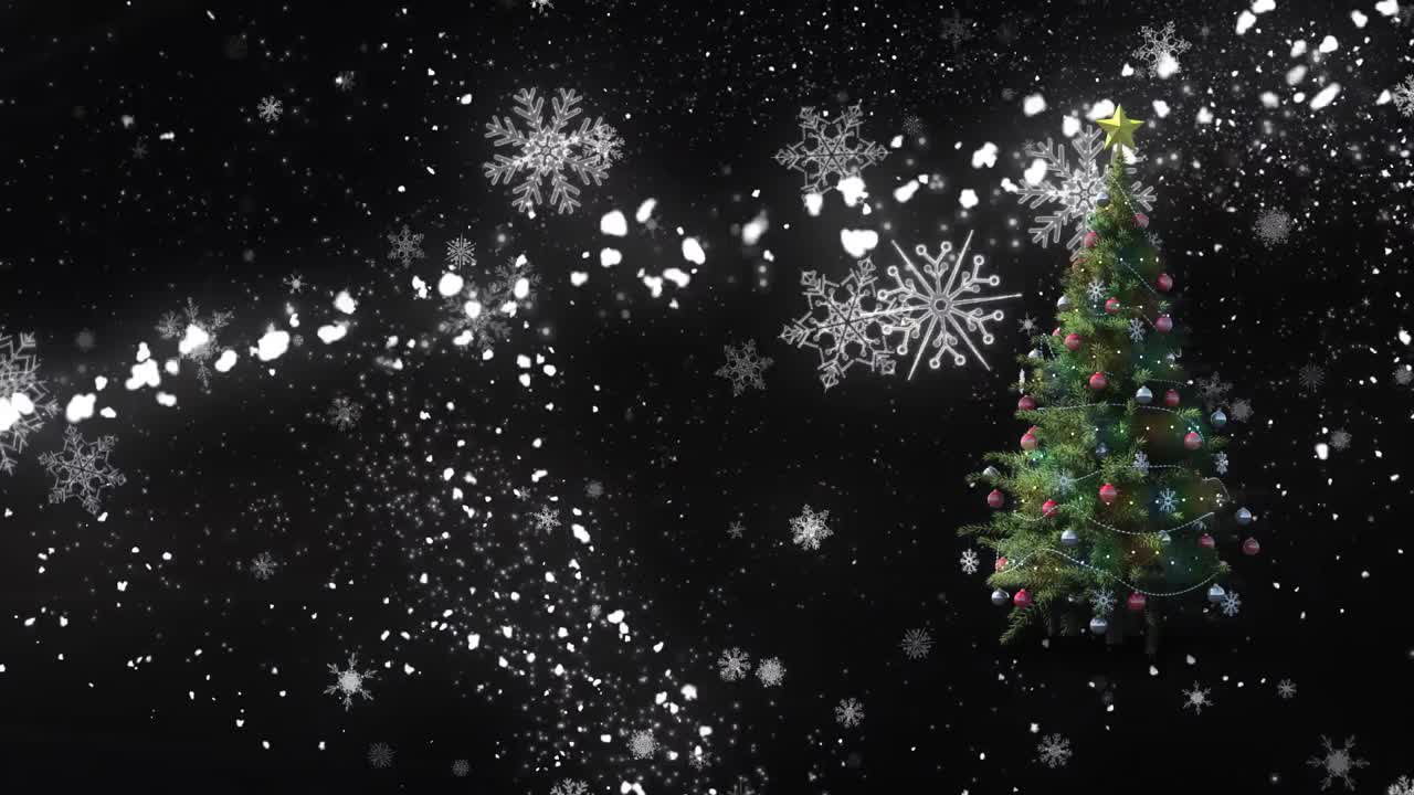 크리스마스 트리와 떨어지는 별