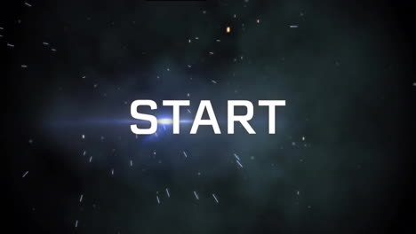 start text animation over dark space background with glowing particles