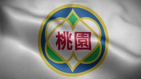 Taoyuan City Taiwan Flag Loop Background 4K