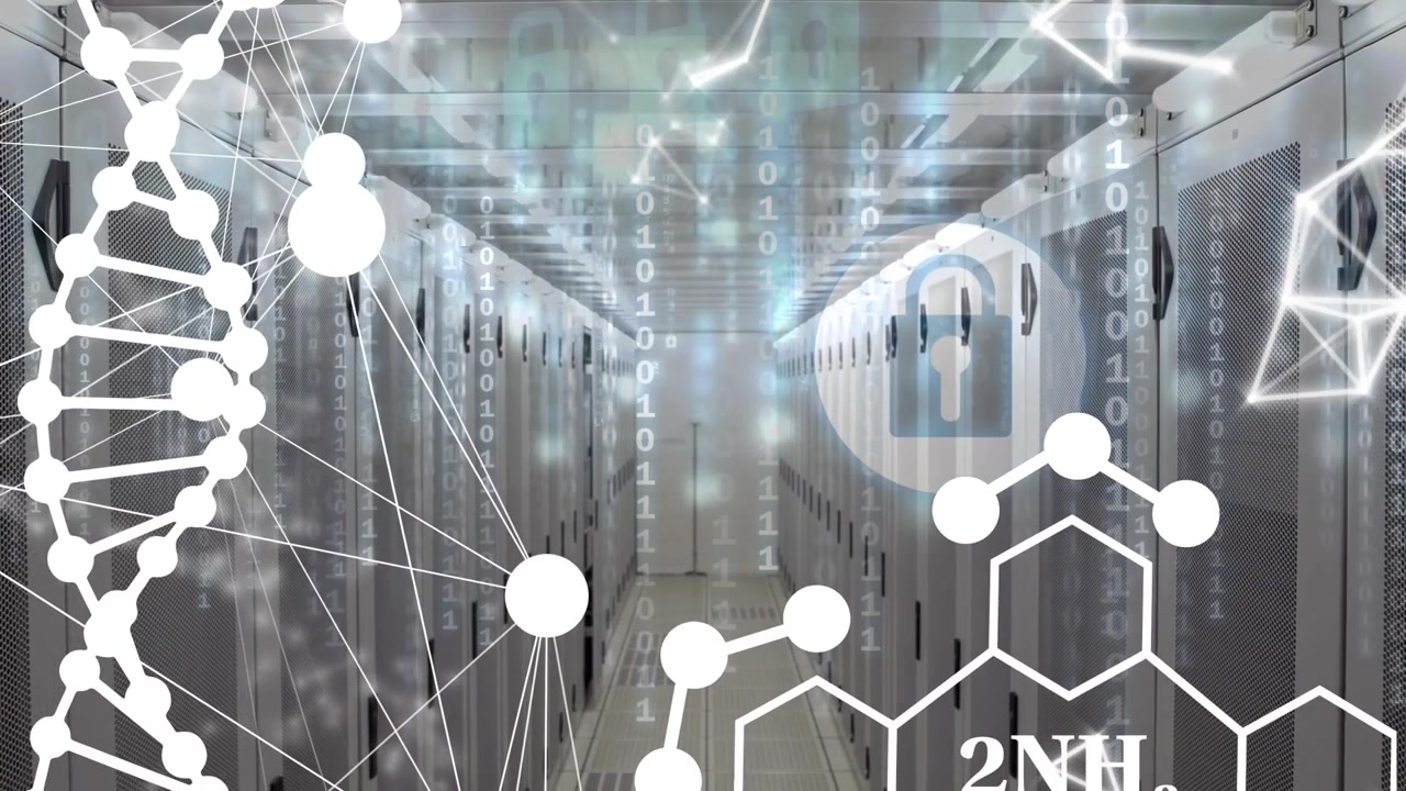 Animation of data processing over server room