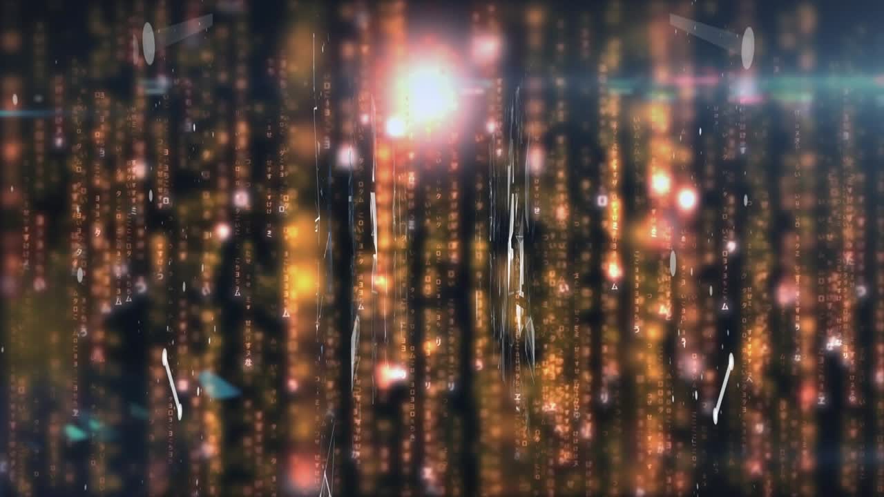 Animazione di punti in movimento su luci spot in un locale notturno
