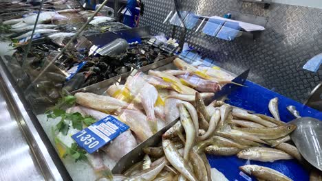 fresh fish on display at market