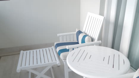 outdoor furniture set on the hotel room balcony