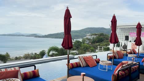 rooftop pool bar with ocean view