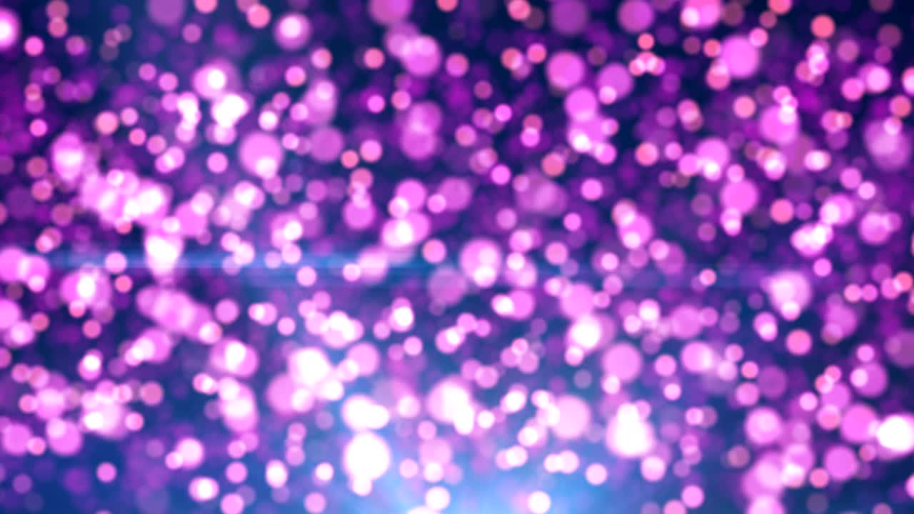 Abstract bokeh violet particles. Animation with abstract sparkles.