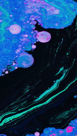 abstract fluid art with vibrant neon colors