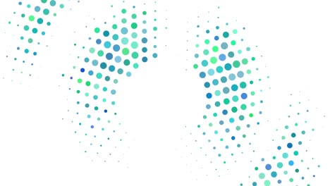 fondo blanco con bolas azules redondas que se mueven una hacia la otra.