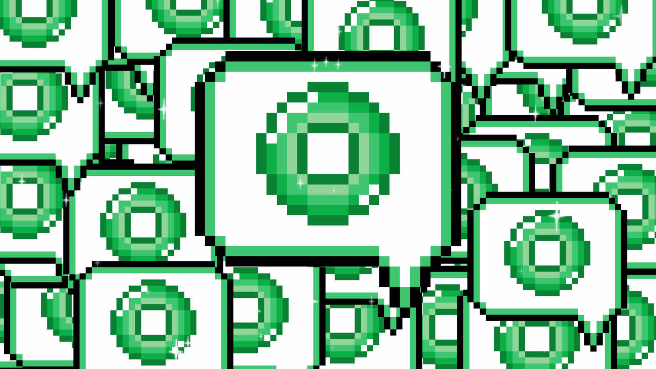 Pixel art pop up speech bubble icon circle mark Transitions. 1080p - 30 fps - Alpha Channel (4).mov