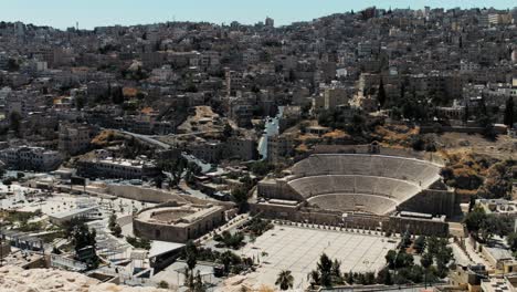 roman theater in amman, jordan. wide timelapse shot for the roman theater from jabal al qala. 4k footage