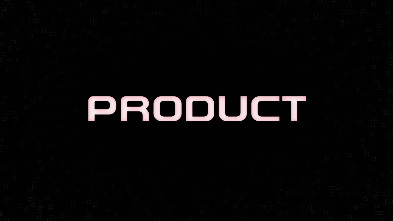 Electrified flashing PRODUCT animated graphic in white yellow and black