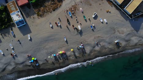 drone top shot of beach in spain, just outside gibraltar