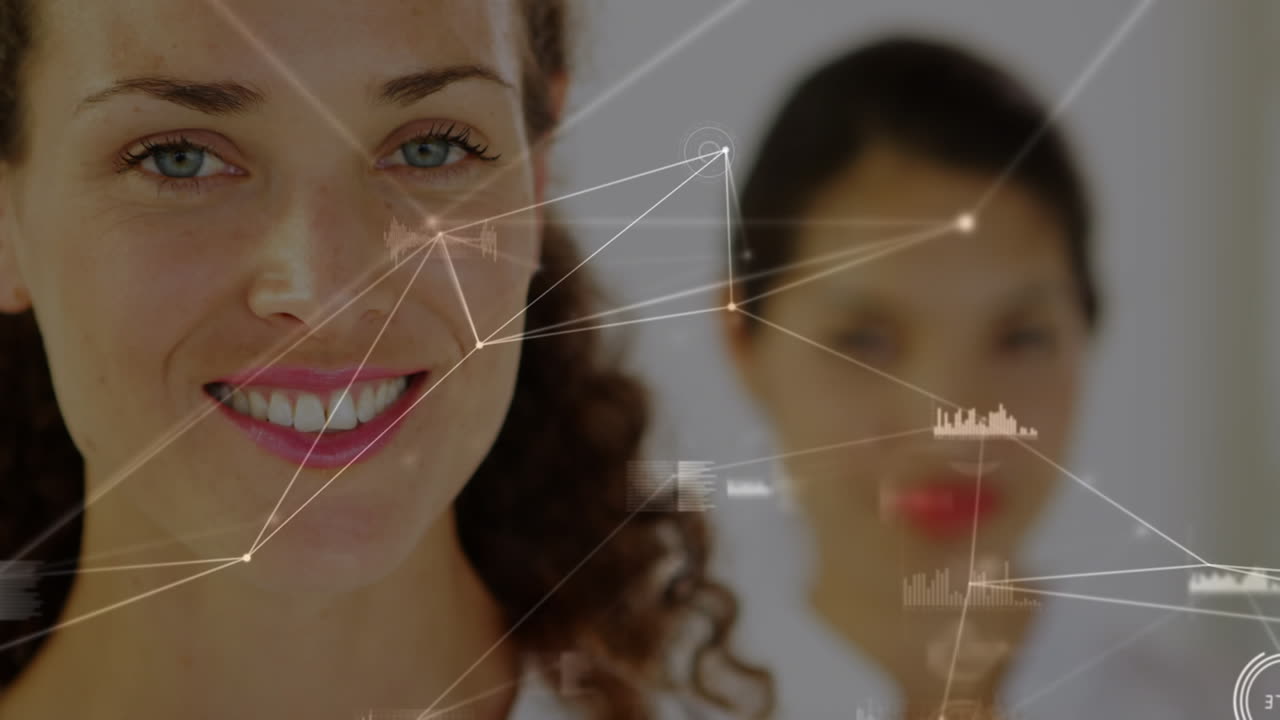 animación de la red de conexiones con el procesamiento de datos sobre diversas personas de negocios