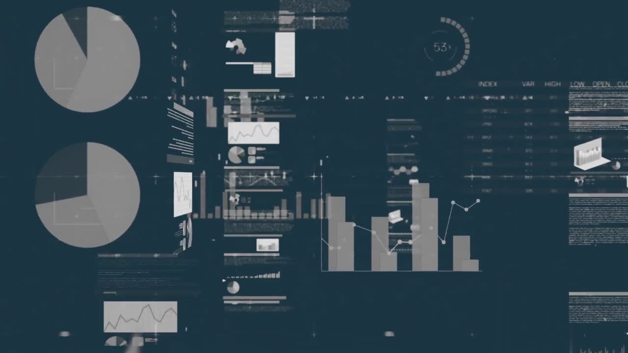 animación del procesamiento de datos digitales sobre un fondo oscuro