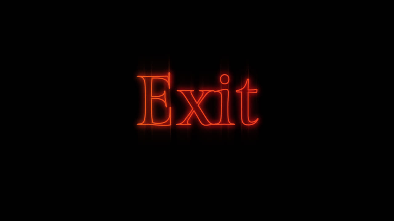 Emerging orange Exit neon billboard