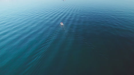 aerial view of motorboat on the mediterranean sea