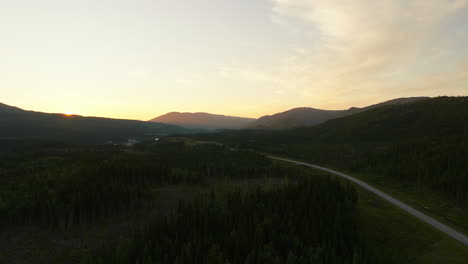 Epic-Midnight-Sun-Over-Mountains-In-Route-E6,-Norway