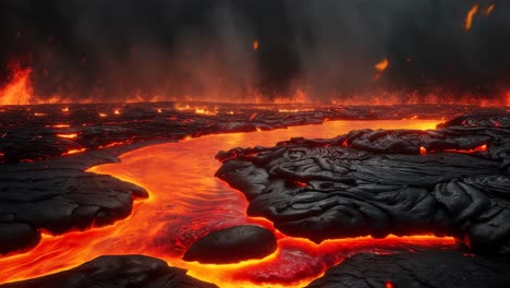 paisaje de flujo de lava