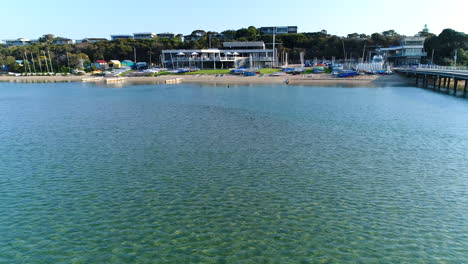 aerial reveal of yacht club