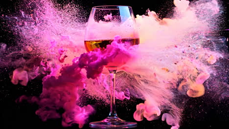 a glass of wine is poured into a wine glass, and the wine is spilling out of the glass