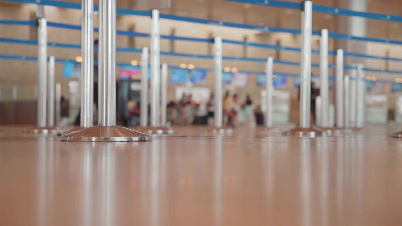 Blurred departure area at the airport