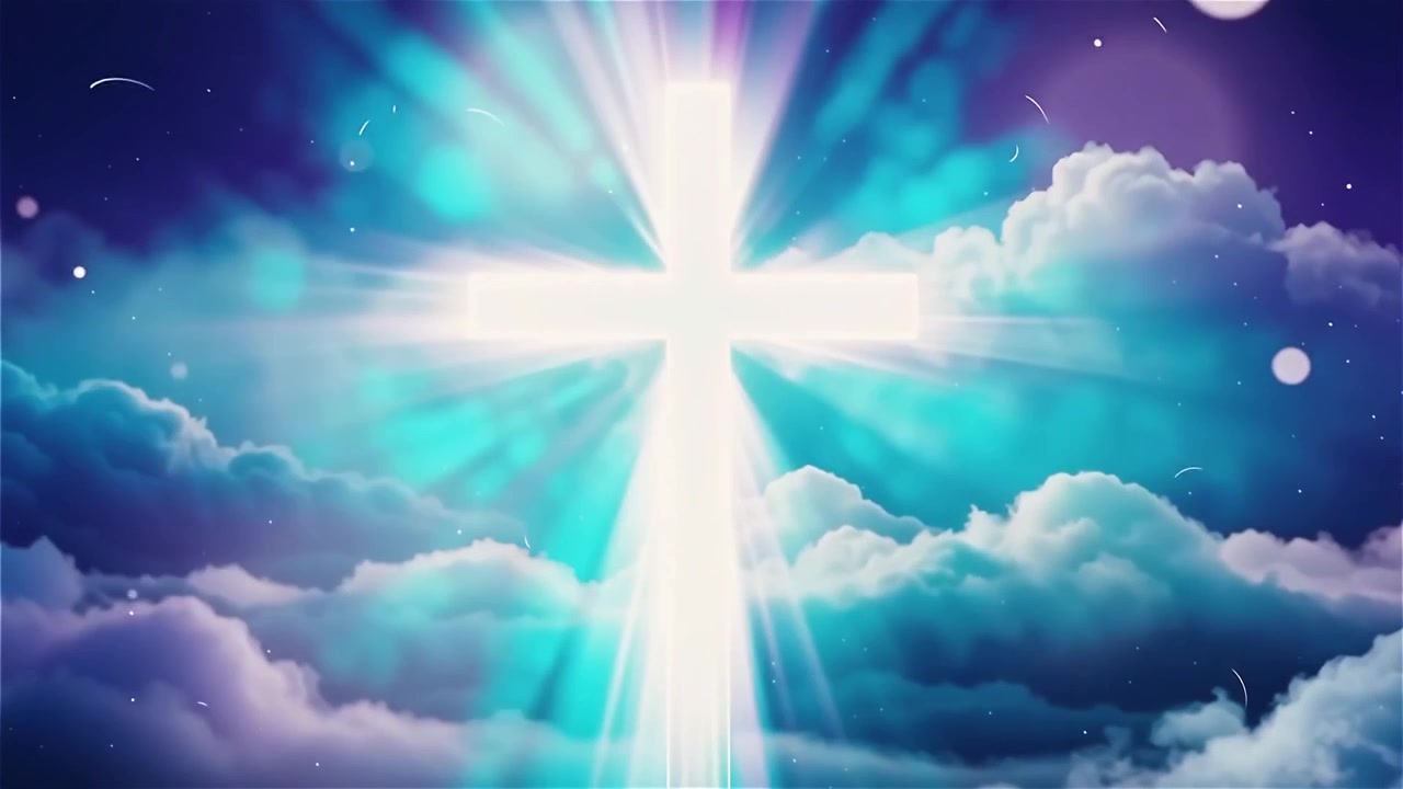 Christian Cross Heavenly Light Worship Background