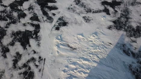 frozen lake aerial view