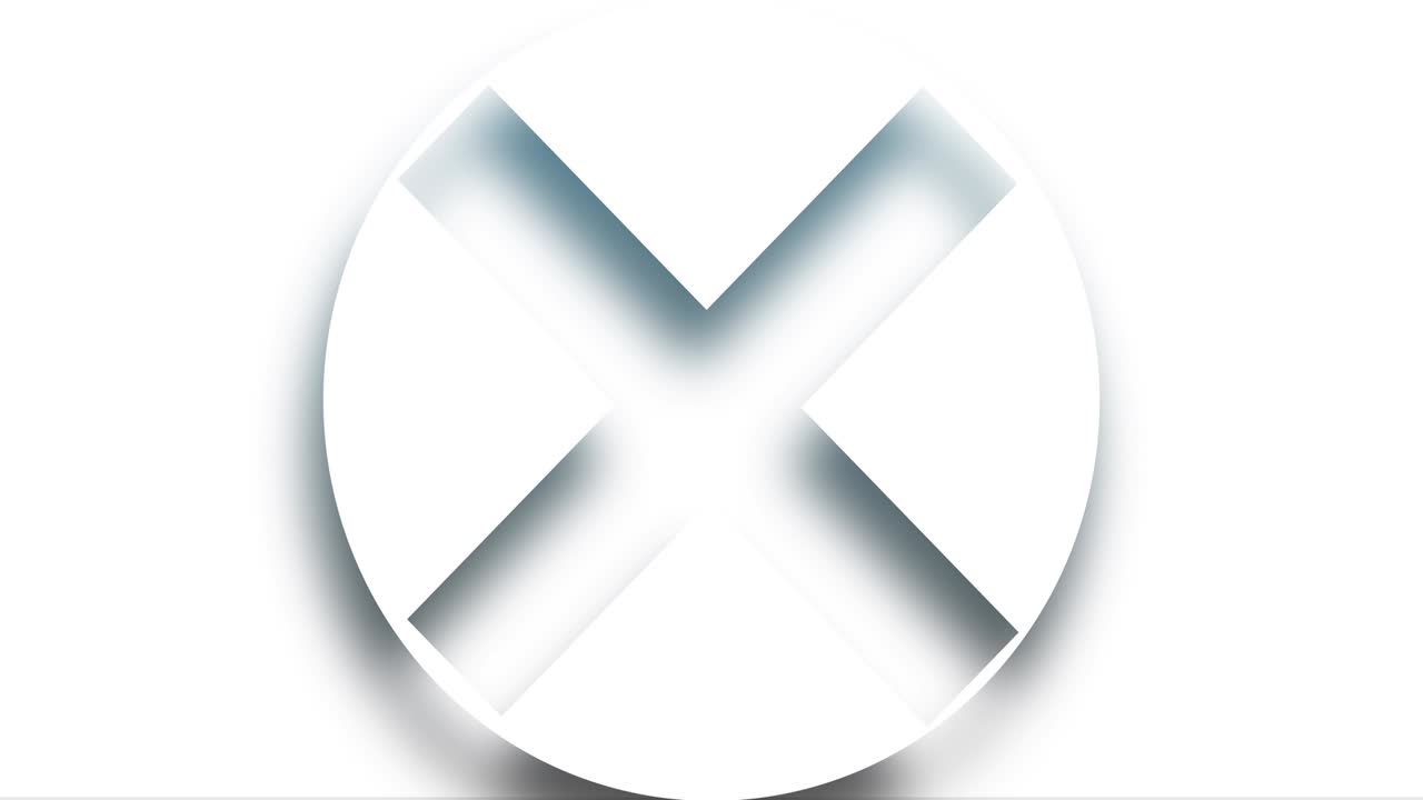 Animation of white circles and crosses spinning on white background