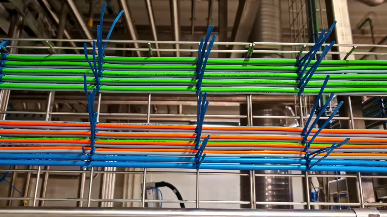 Industrial warehouse organized cable Building Management System BMS electric infrastructure