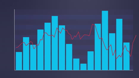 animación del procesamiento de datos financieros sobre un fondo negro