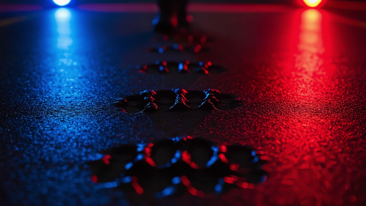 A Dramatic View of Textured Patterns and Color Lights Focusing on Dark Terrain Illustrating Depth and Shadow Play in Vibrant Red and Blue