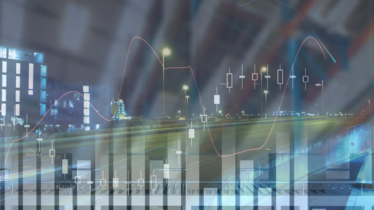 animación del procesamiento de estadísticas sobre cajas de cartón en cinta transportadora en el fondo