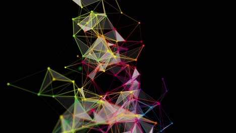 animación futurista del plexo con triángulos brillantes en cámara lenta, 4096x2304 bucle 4k