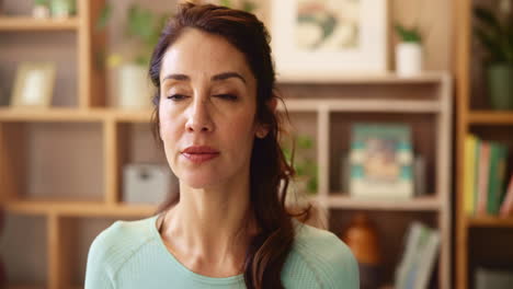 thoughtful woman at home