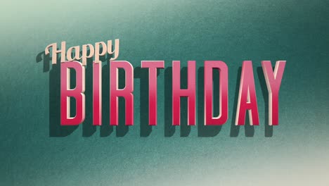 faded vintage happy birthday greeting card in green with red letters