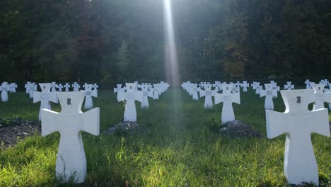 Cemetery with White Crosses