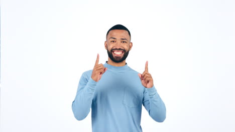 Danza,-Hombre-Y-Manos-Con-Sonrisa-En-El-Estudio