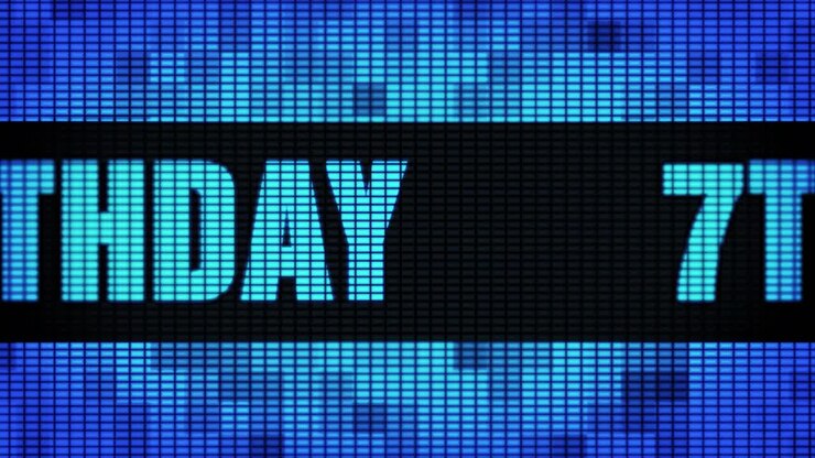 Happy Birthday Friday 71 on a LED Display