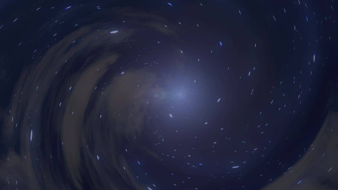 구름과 별 판타지 애니메이션으로 둘러싸인 먼 별