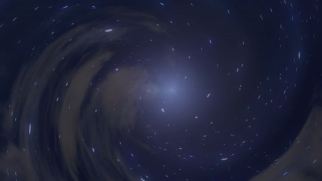 distant star surrounded by clouds and stars fantasy animation