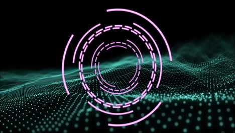 animation of scope scanning and white spots on black background