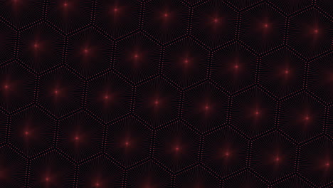 Hexagons-pattern-with-neon-effect-and-dots-on-dark-gradient