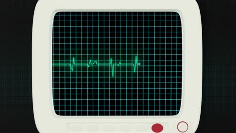 heartbeat line reflecting on the monitor, 3d rendering.