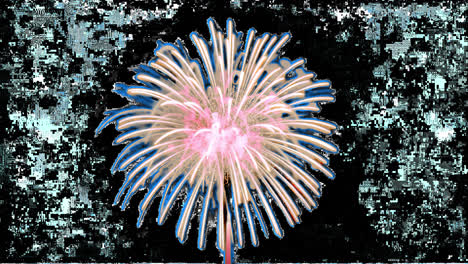 vibrant fireworks illuminate night animated overlay, transparent 4k video, alpha channel, prores
