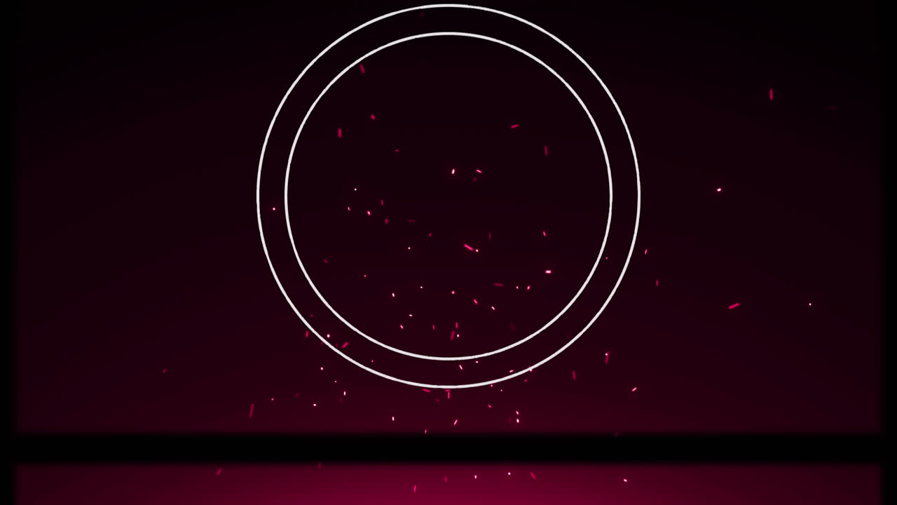 검은 바탕에 있는 원과 불꽃의 애니메이션