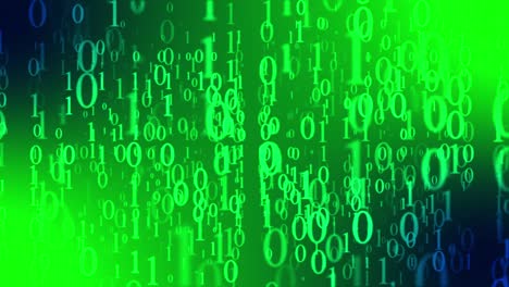 Binary numbers across a psychedelic green screen. Loop