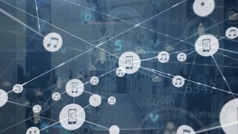 Animation-of-network-of-connections-over-server-room