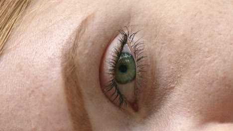 close up on woman eye