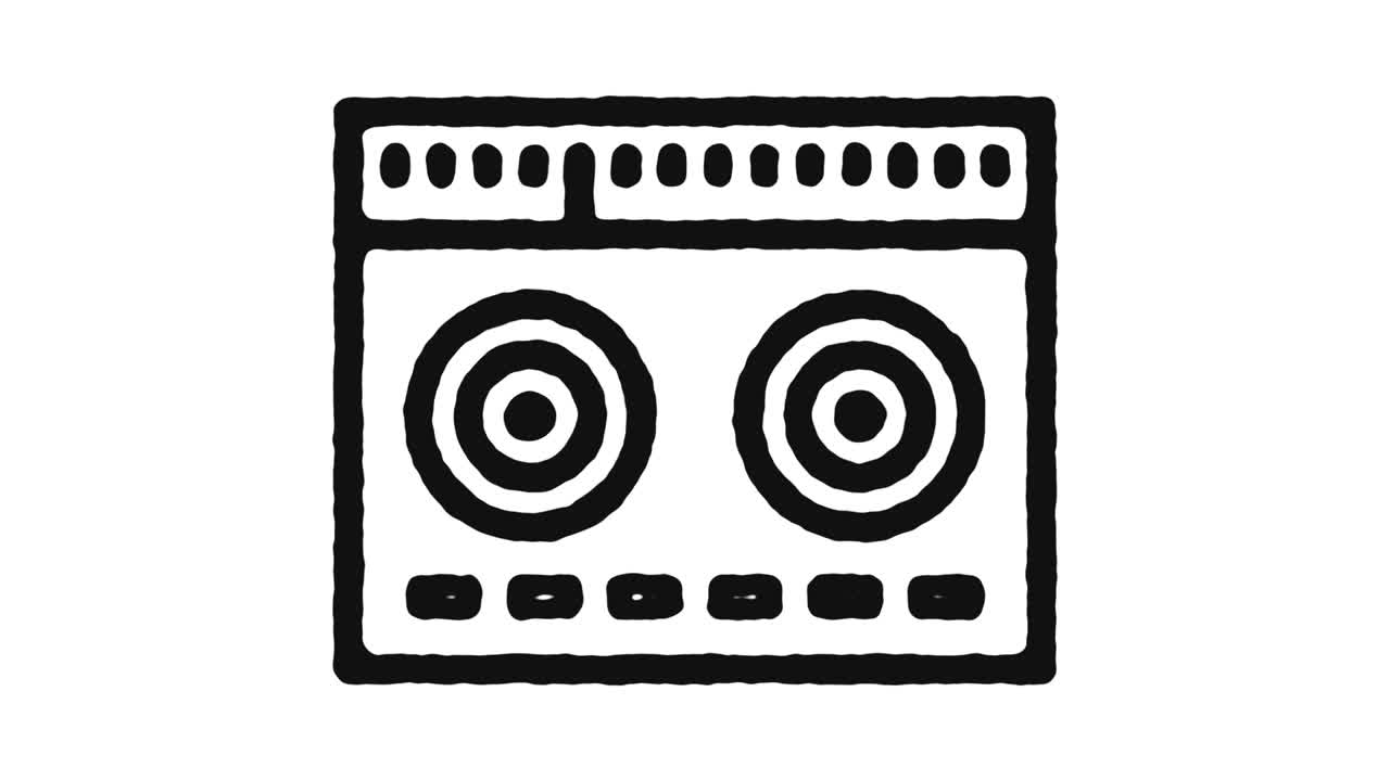 Filmato di animazione dell'icona radio e canale Alpha