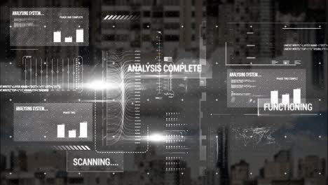 Animation-Der-Datenverarbeitung-über-Dem-Stadtbild