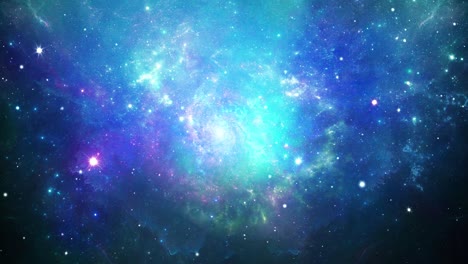 4k seamless loop galaxy exploration through outer space towards glowing milky way galaxy animation.